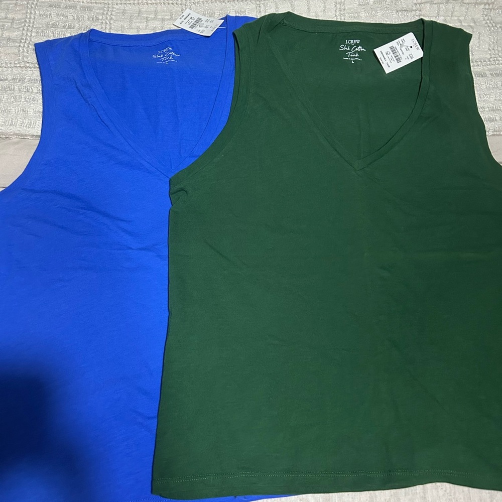 2 J Crew vneck tank tops